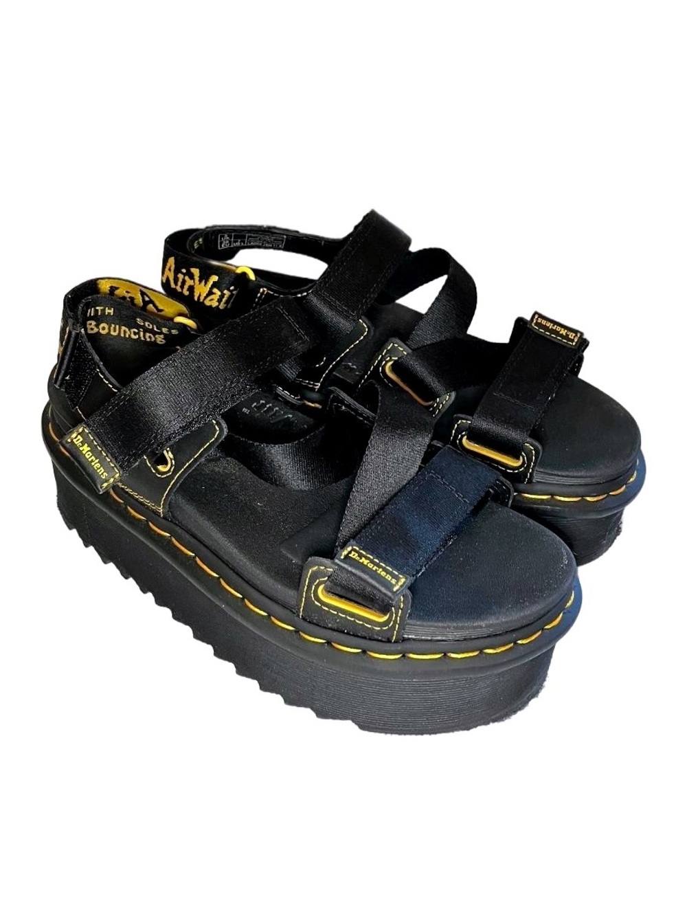Dr. Martens AirWair Black Kimber Platform Sandals Size 7